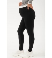 Легинсы в рубчик черные для беременных (мм821)